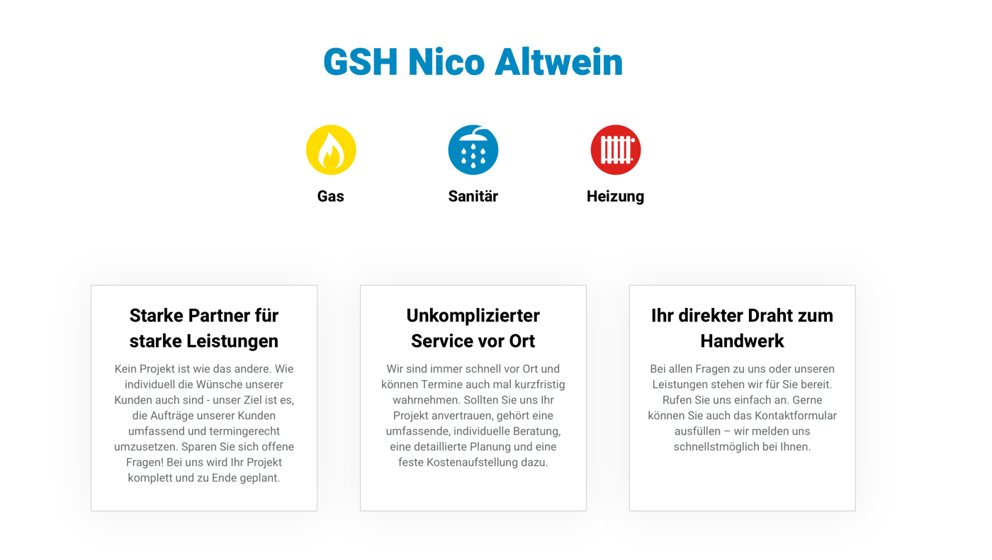 Ausschnitt 1 von 4 der Website von Altwein Sanitär, Dresden