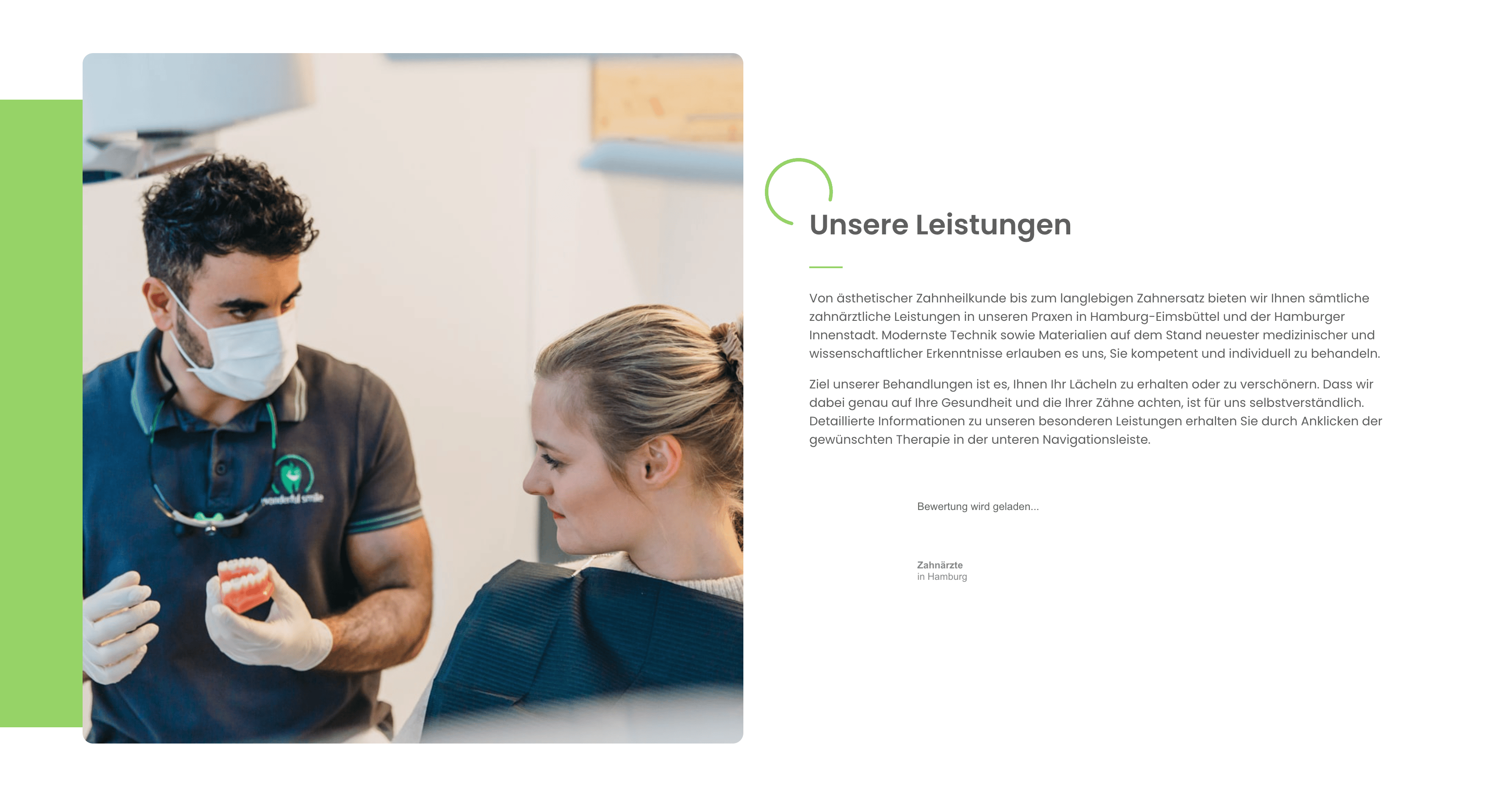 Ausschnitt 4 von 4 der Website von Wonderful Smile, Hamburg