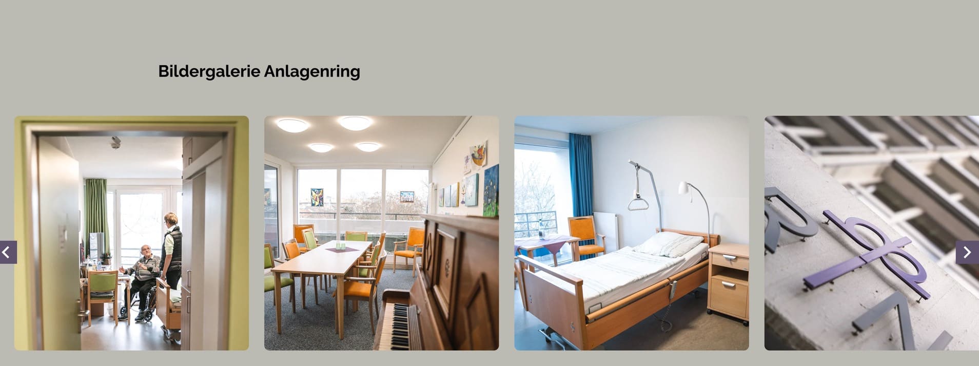 Ausschnitt 5 von 5 der Website von Pflegezentrum Sendling, München