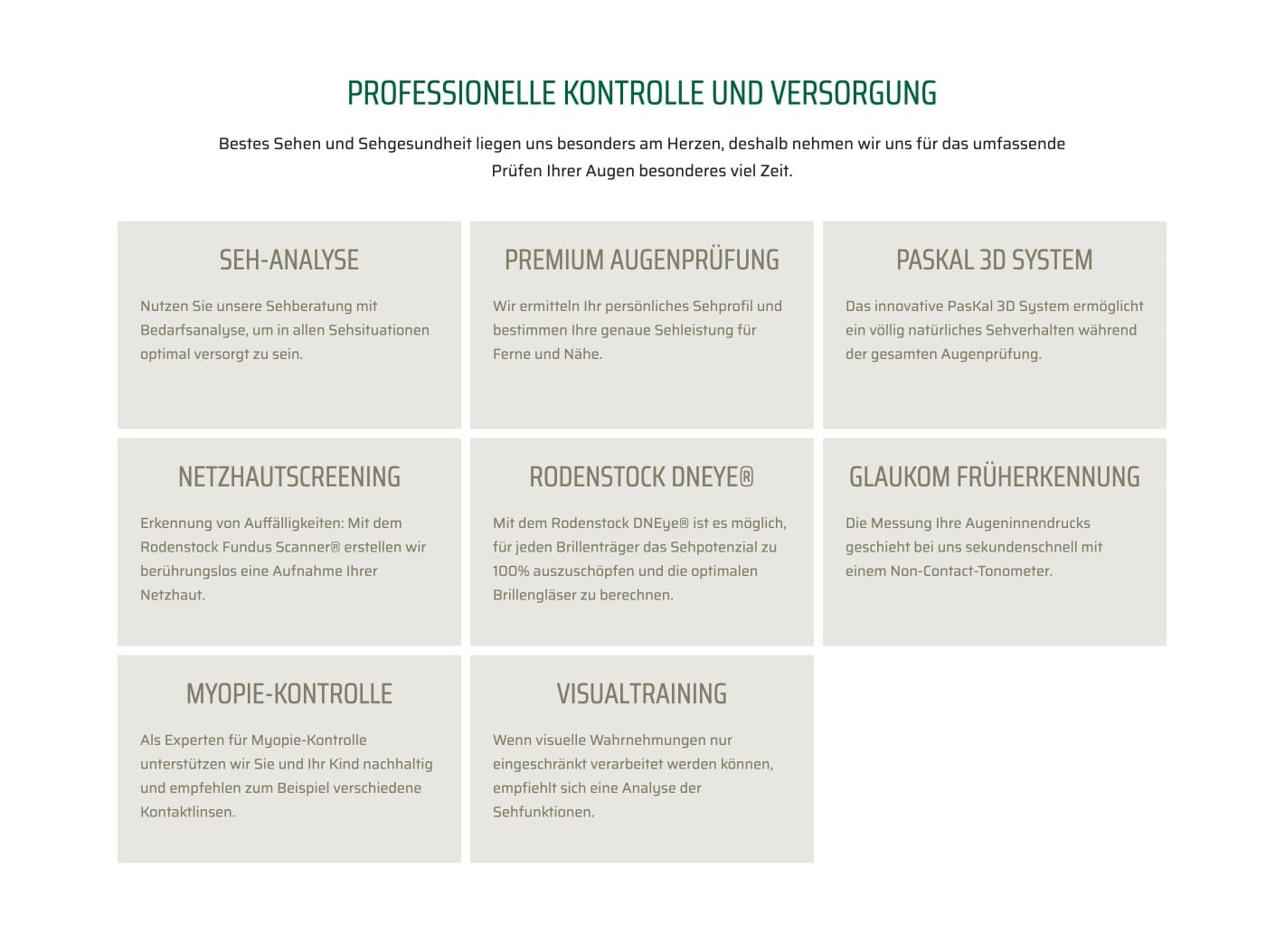 Ausschnitt 1 von 6 der Website von TOP OPTIK, Stuttgart