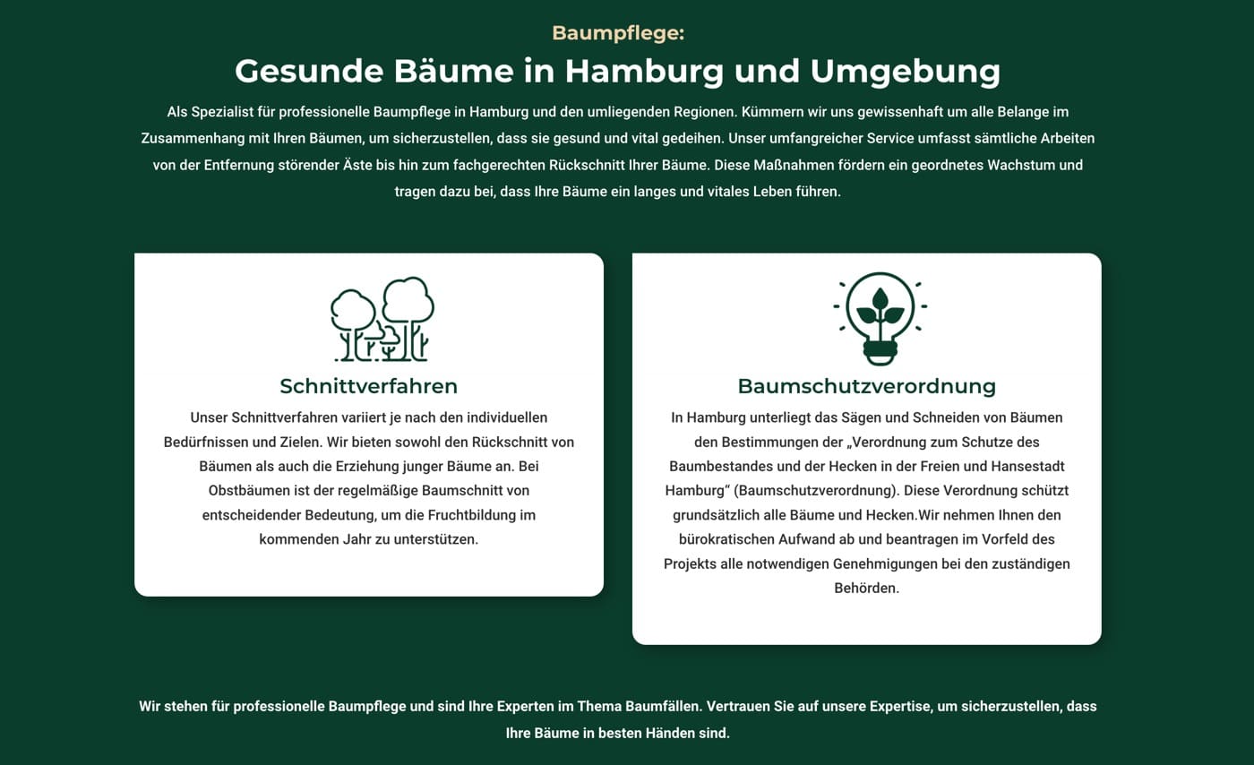Ausschnitt 2 von 5 der Website von Galabau Wesserling, Kreis Stormarn