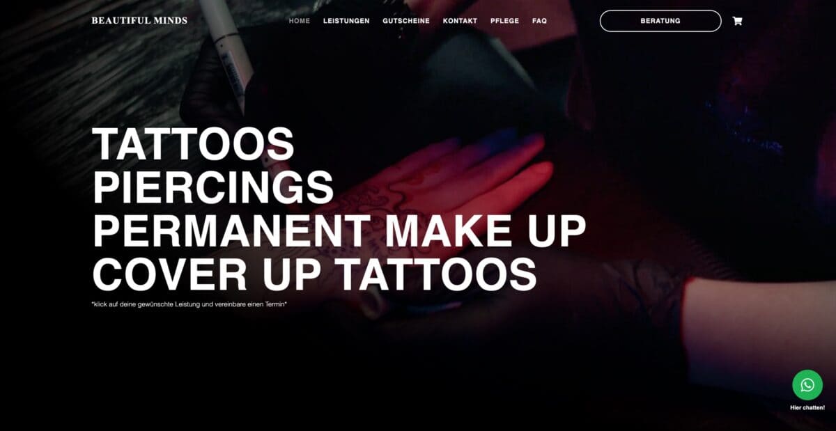 Screenshot der Website