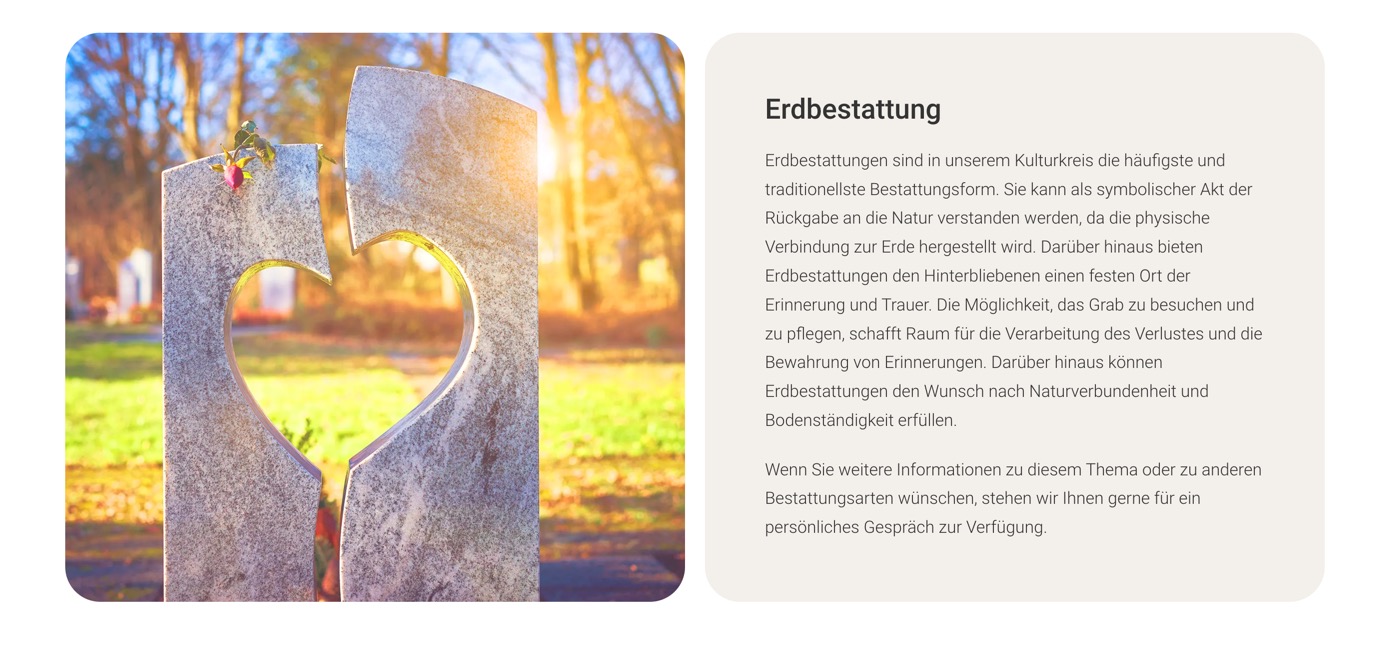 Ausschnitt 3 von 5 der Website von Durchdewald Bestattungen Friedberg, Wetteraukreis