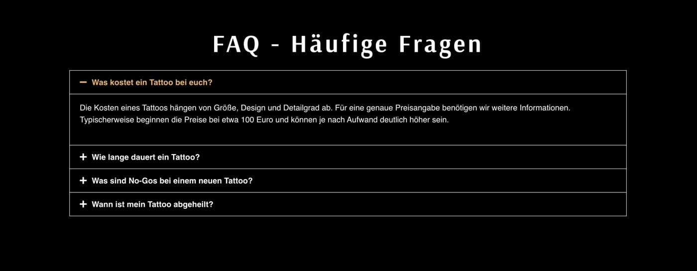 Ausschnitt 3 von 6 der Website von Ink Art Design, Bonn