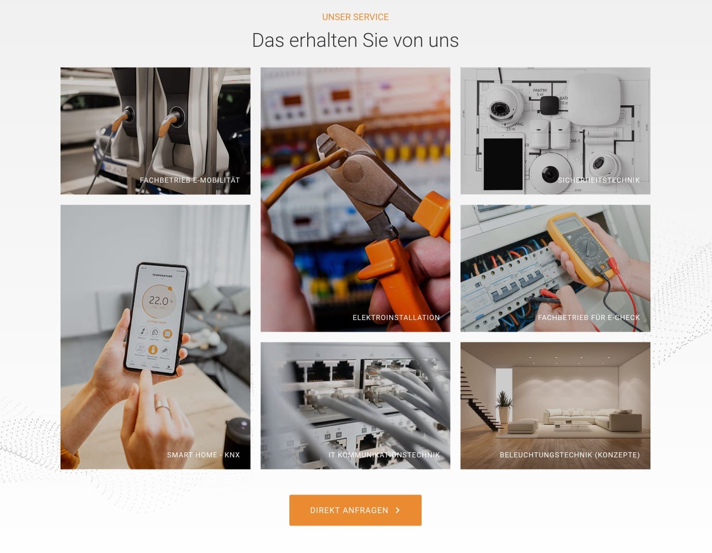 Ausschnitt 1 von 4 der Website von DeinElektriker.Hamburg, Hamburg