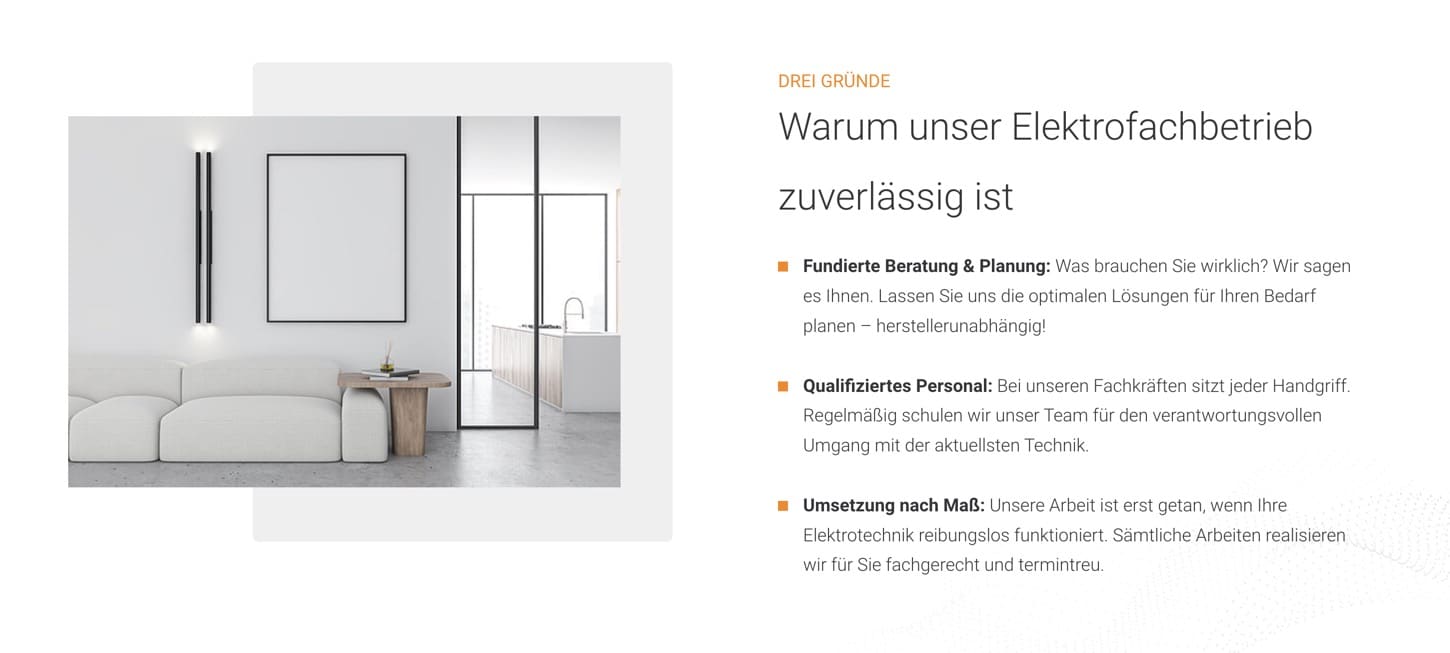 Ausschnitt 4 von 4 der Website von DeinElektriker.Hamburg, Hamburg