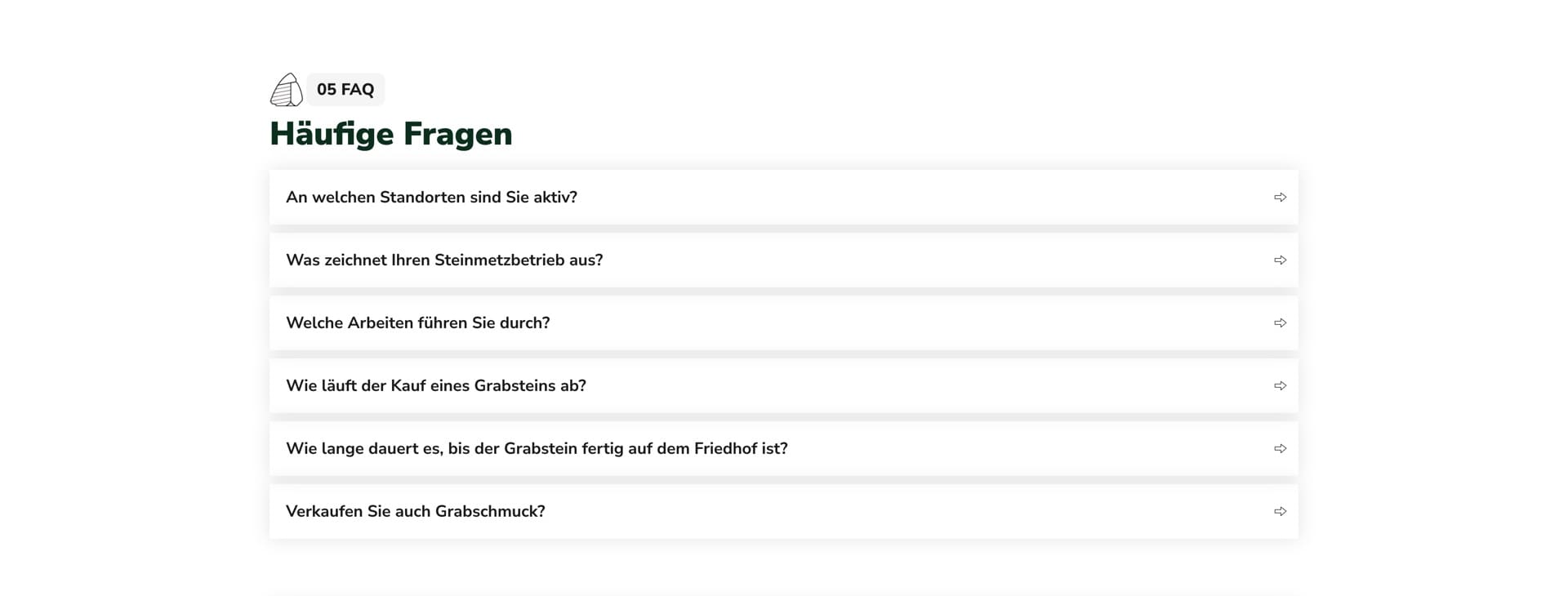Ausschnitt 4 von 6 der Website von Starmoris Naturstein, Kreis Recklinghausen