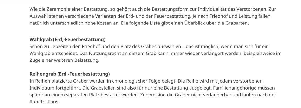 Ausschnitt 4 von 5 der Website von Knipp Bestattungen, Rhein-Sieg-Kreis