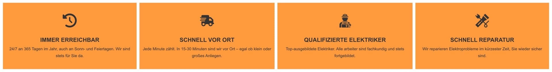 Ausschnitt 5 von 5 der Website von Elektriker München, München