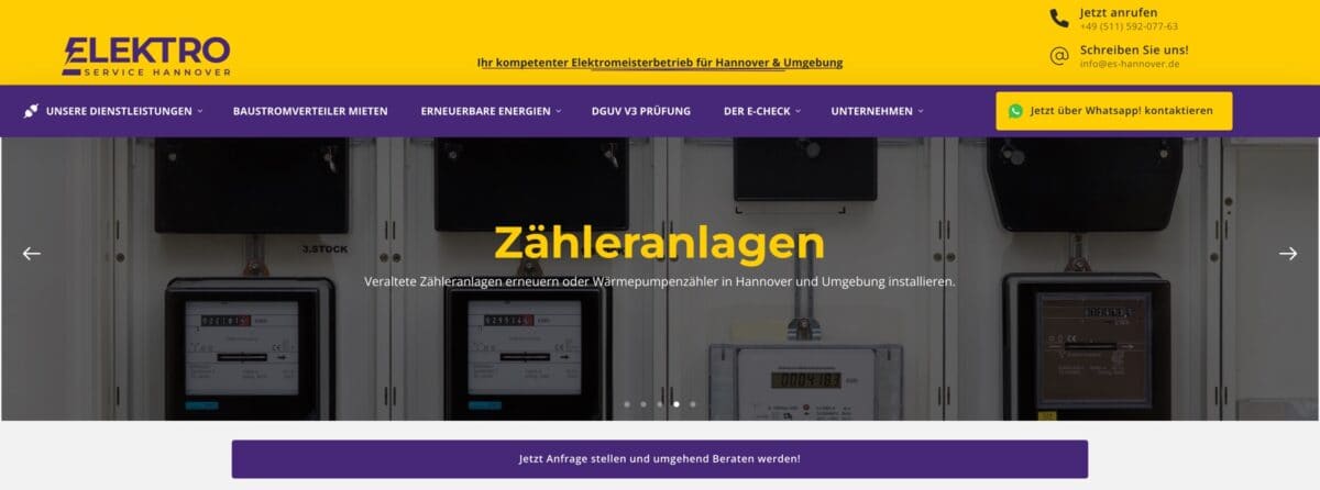 Screenshot der Website