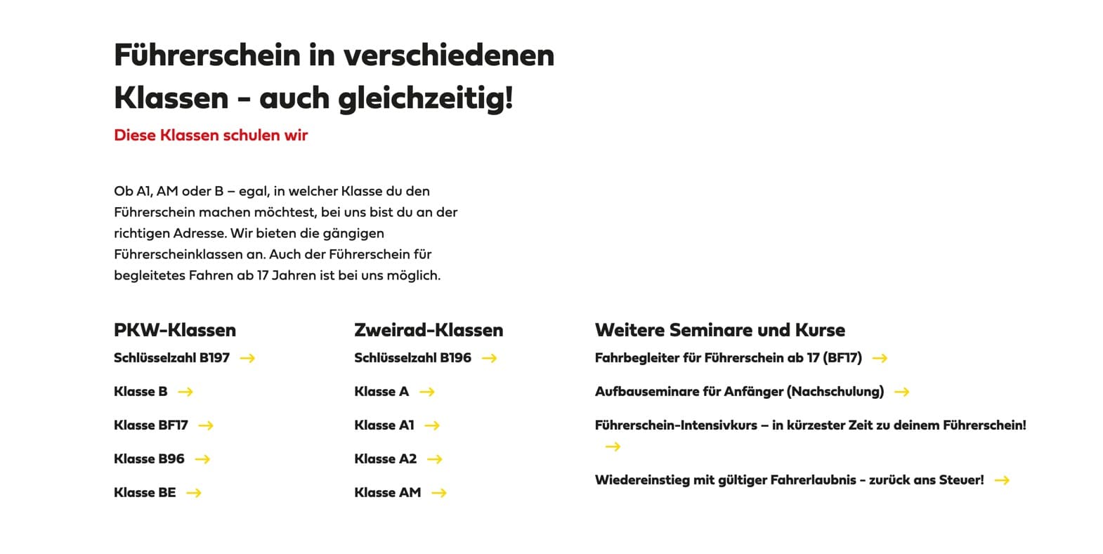 Ausschnitt 1 von 4 der Website von Fahrschule Die 2, Flensburg