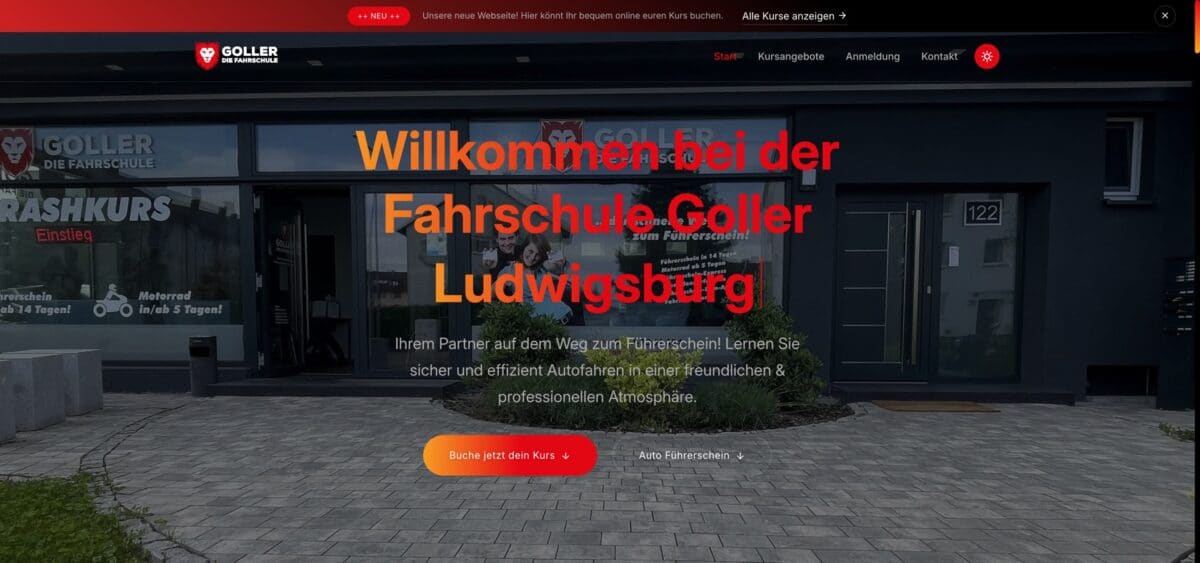 Screenshot der Website