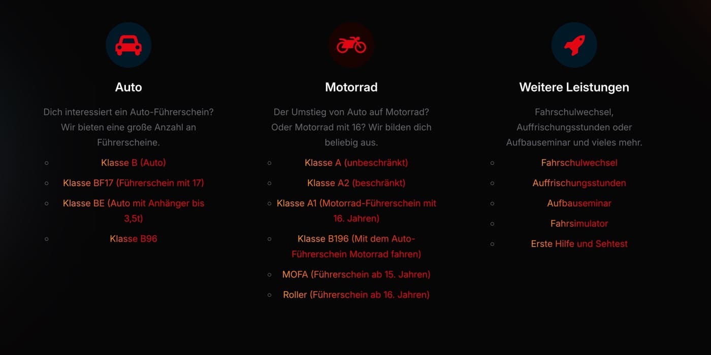 Ausschnitt 1 von 6 der Website von Fahrschule Goller, Landkreis Ludwigsburg