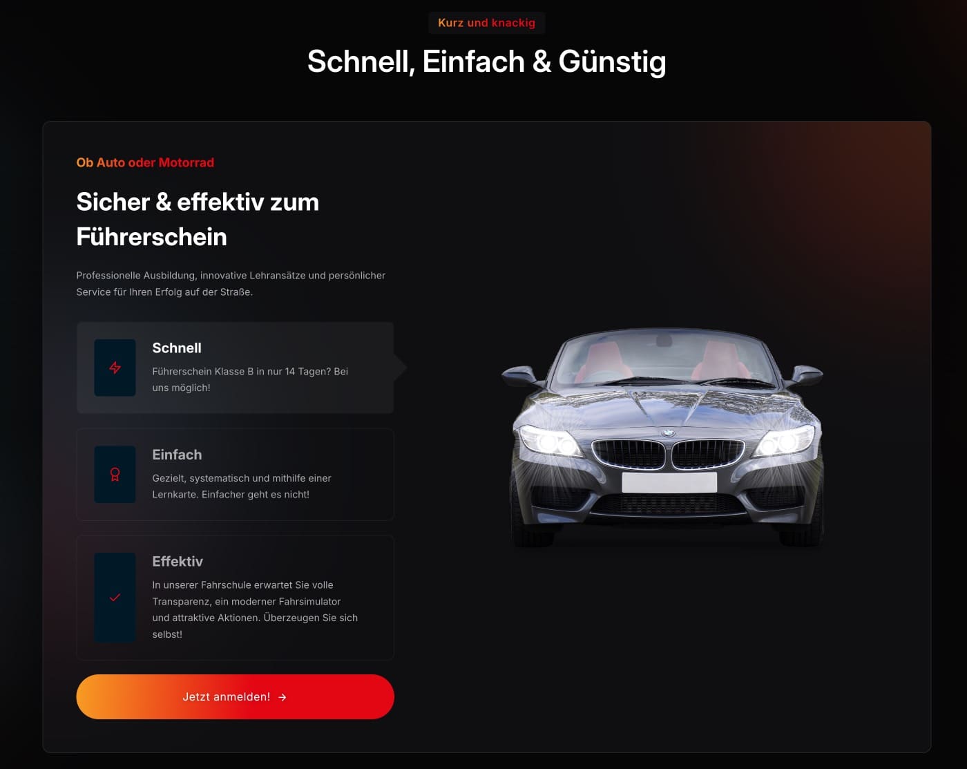 Ausschnitt 3 von 6 der Website von Fahrschule Goller, Landkreis Ludwigsburg