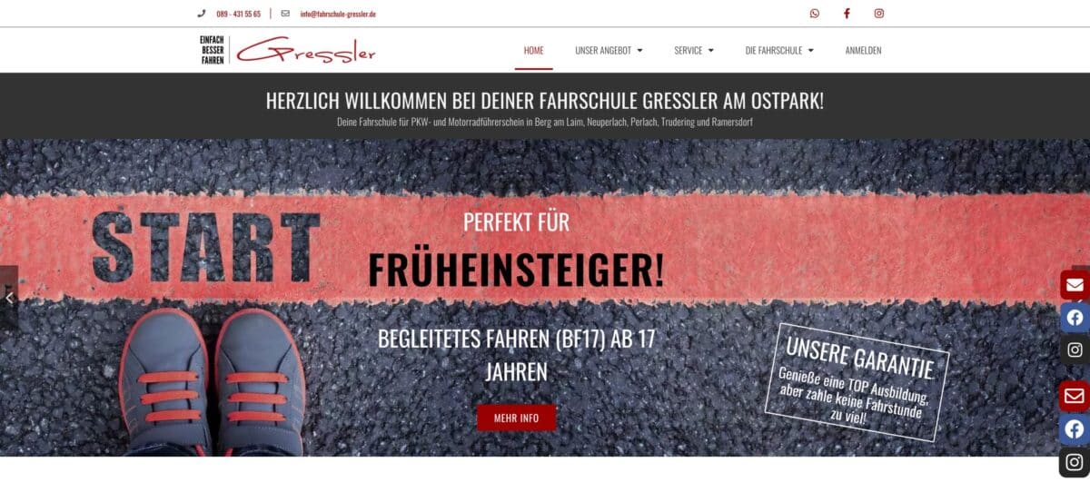 Screenshot der Website