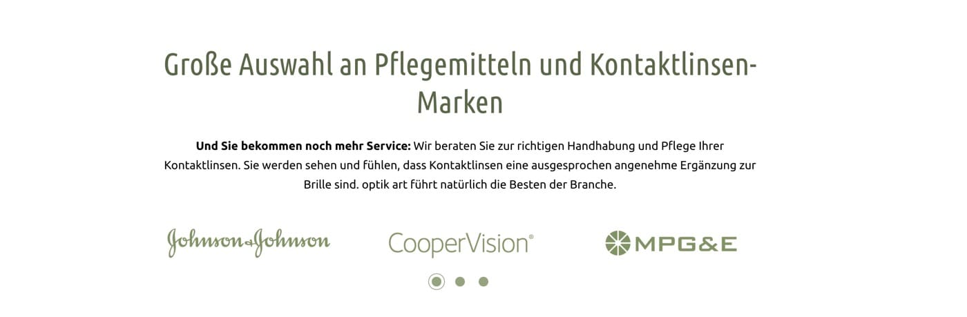 Ausschnitt 5 von 5 der Website von Optik Art, Dortmund