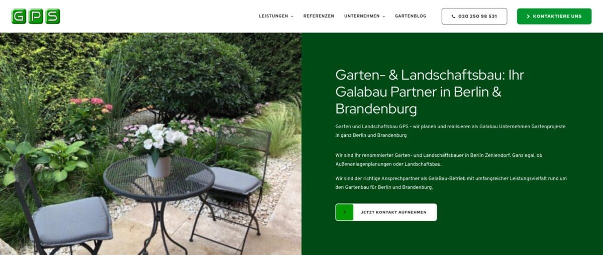 Screenshot der Website