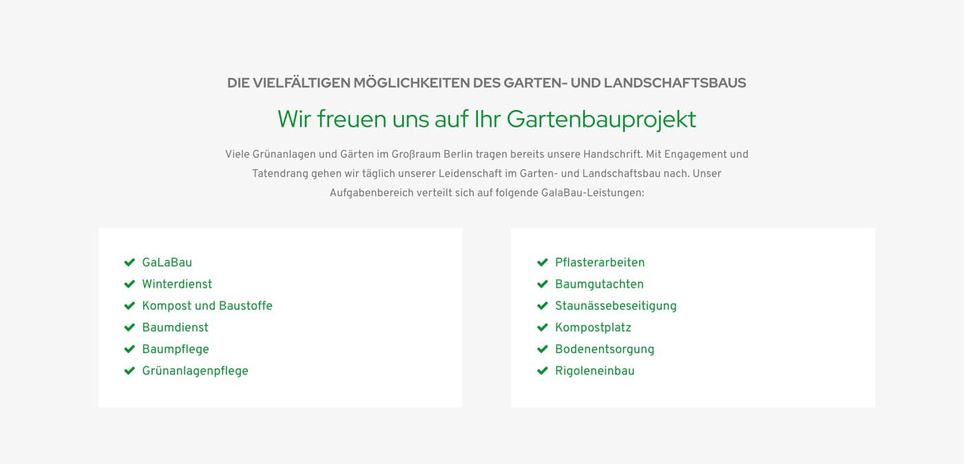 Ausschnitt 1 von 4 der Website von GPS D. Sturm, Berlin