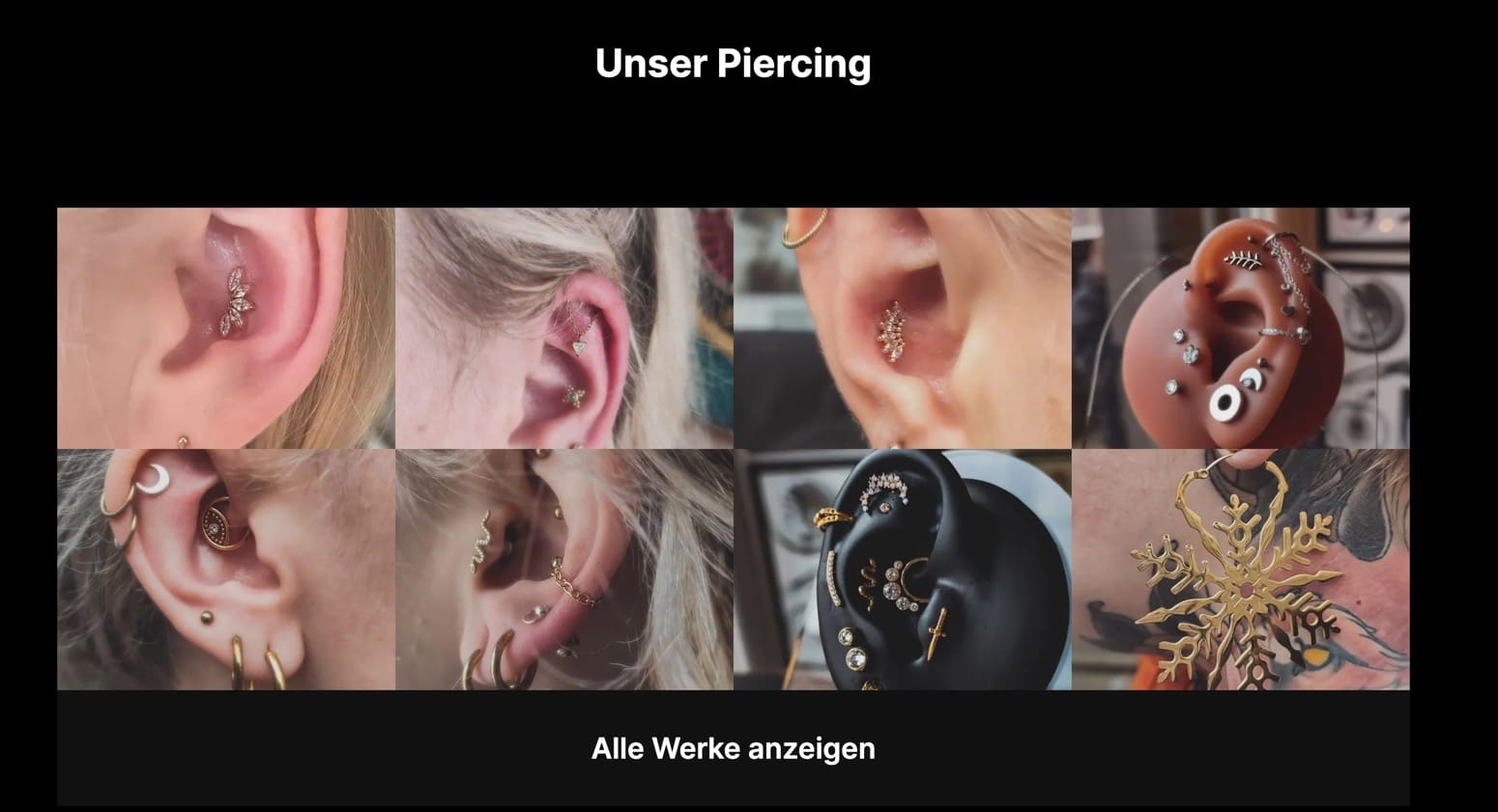 Ausschnitt 2 von 5 der Website von Goldfarb Tattoo & Piercing, Essen