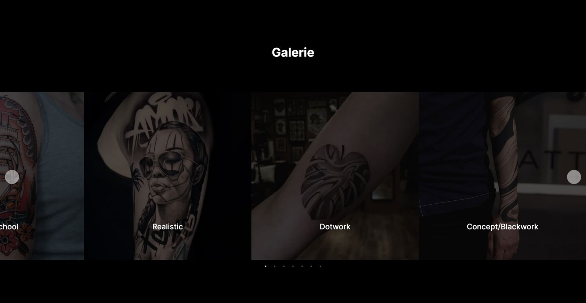 Ausschnitt 3 von 5 der Website von Goldfarb Tattoo & Piercing, Essen