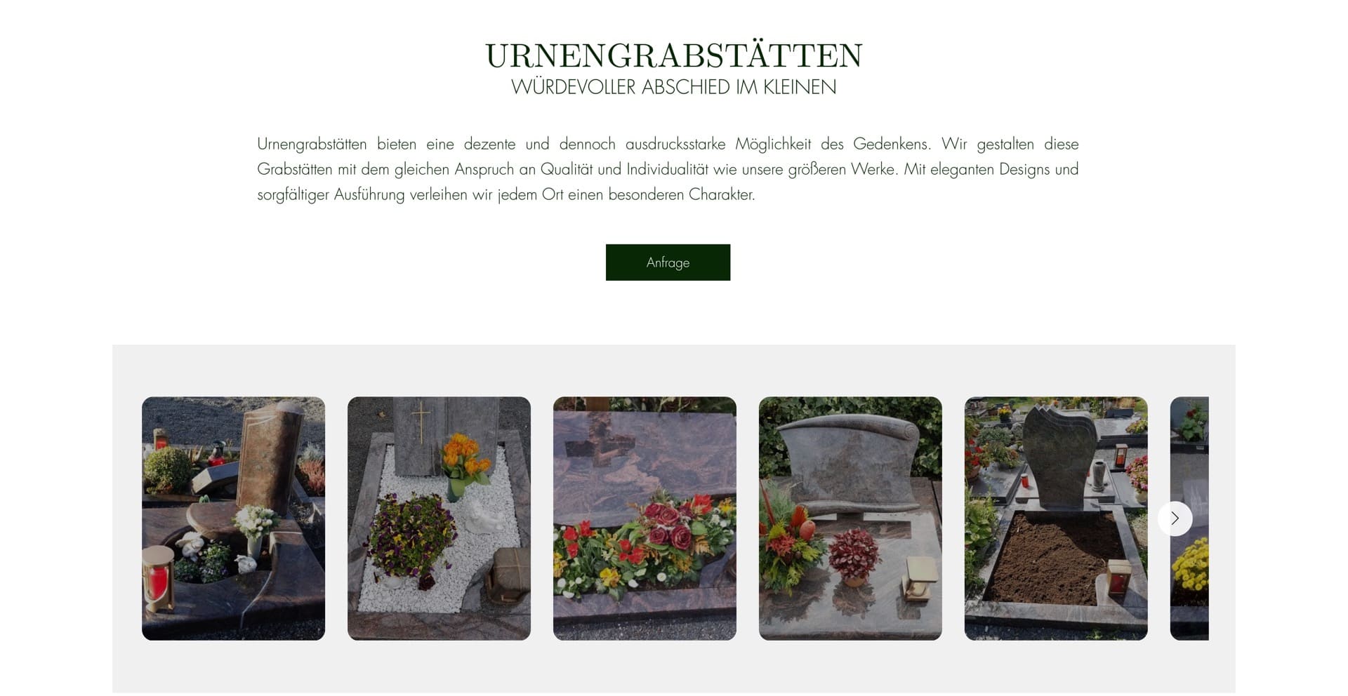 Ausschnitt 1 von 5 der Website von Feinhieb Steinbildhauerei, Rhein-Sieg-Kreis