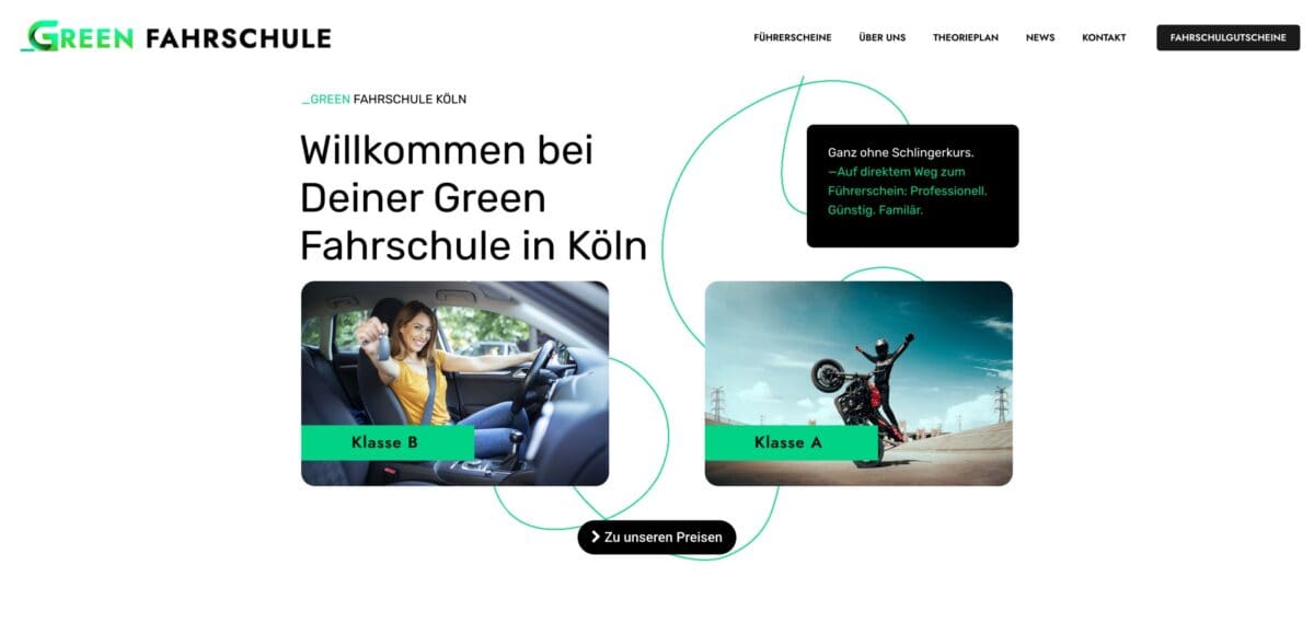 Screenshot der Website