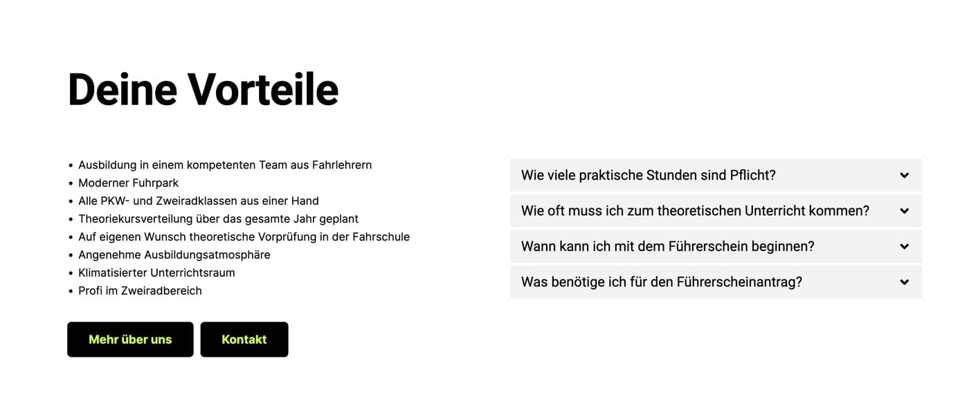 Ausschnitt 1 von 5 der Website von Fahrschule Erdmann, Erfurt