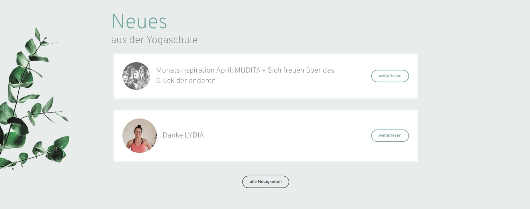 Ausschnitt 3 von 6 der Website von Yogaschule Flensburg, Flensburg