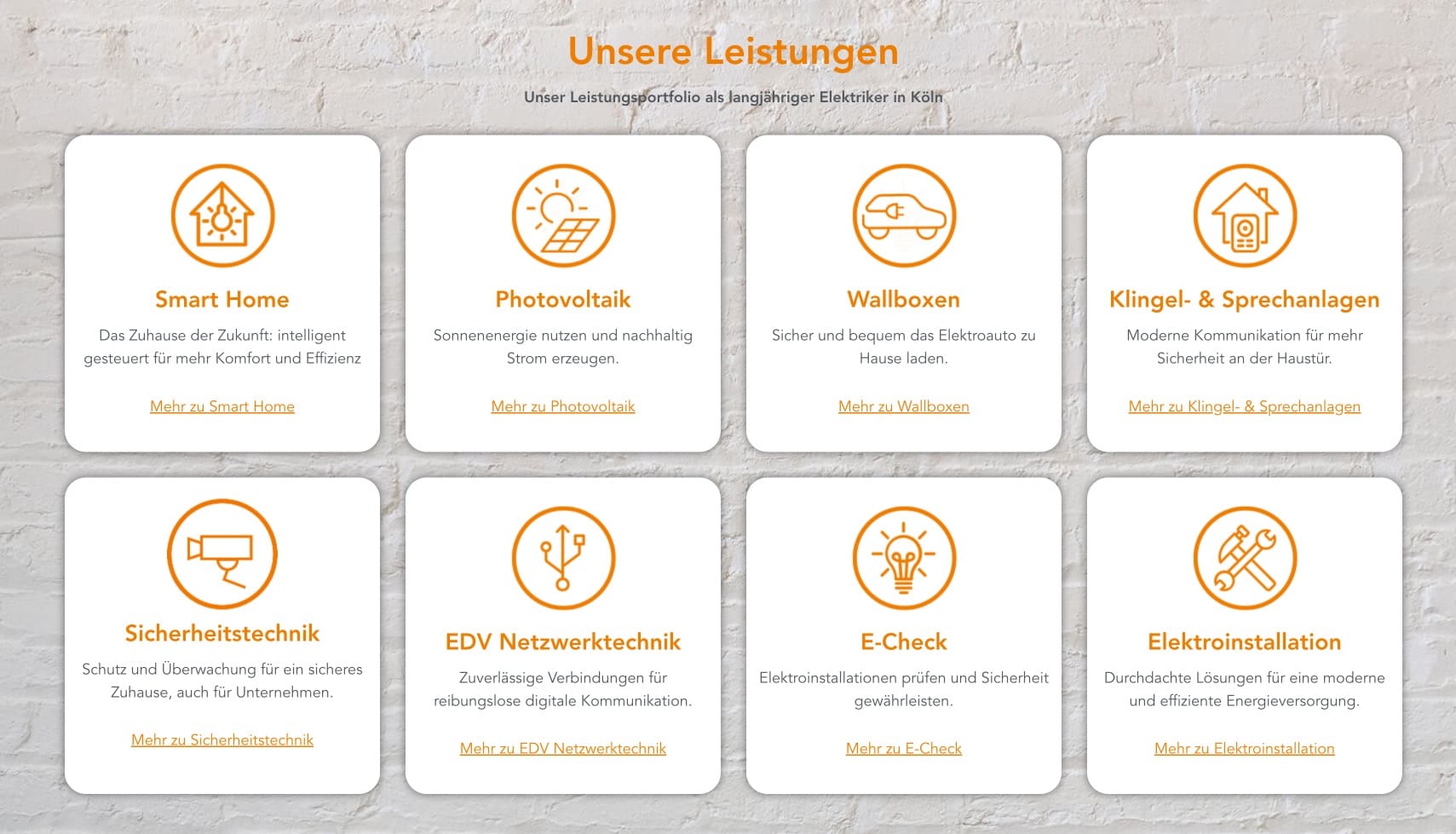 Ausschnitt 2 von 4 der Website von Elektro Ernst, Köln
