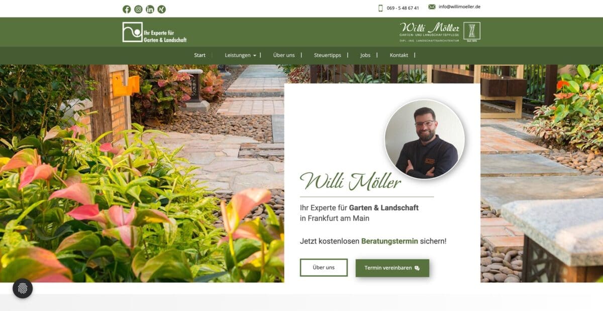 Screenshot der Website