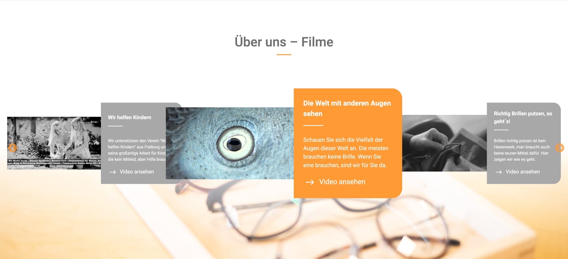 Ausschnitt 1 von 6 der Website von Albrecht Optik, Freiburg im Breisgau