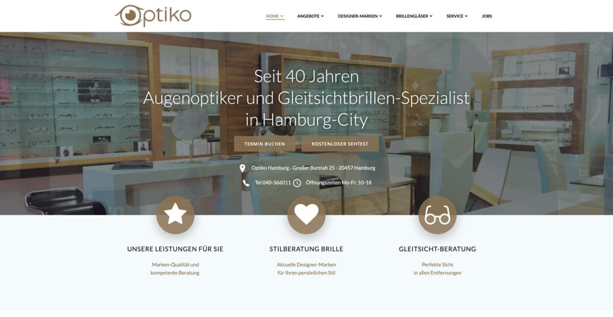 Screenshot der Website