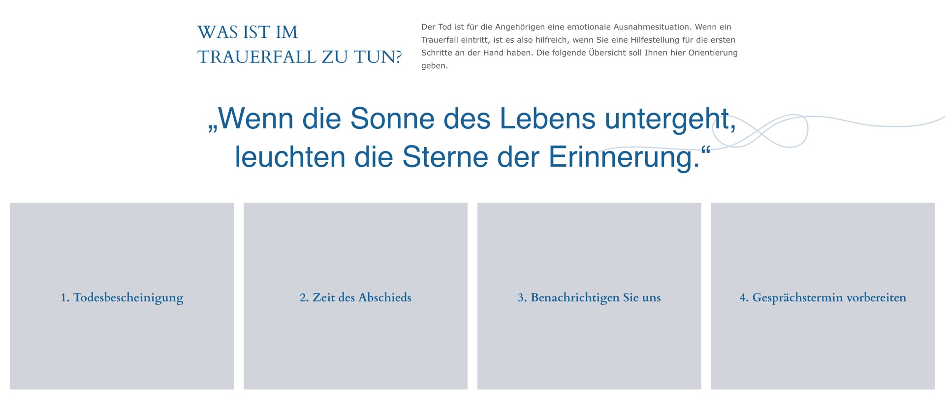 Ausschnitt 3 von 5 der Website von Bestattungen Erken, Köln
