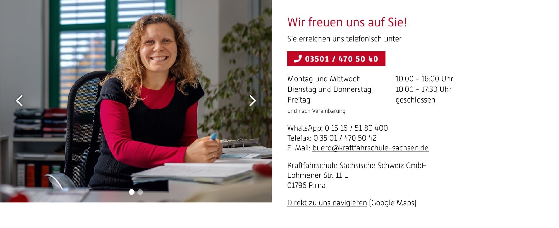 Ausschnitt 4 von 6 der Website von Kraftfahrschule Sächsische Schweiz, Landkreis Sächsische Schweiz-Osterzgebirge