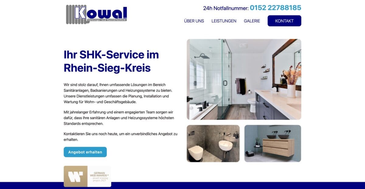 Screenshot der Website