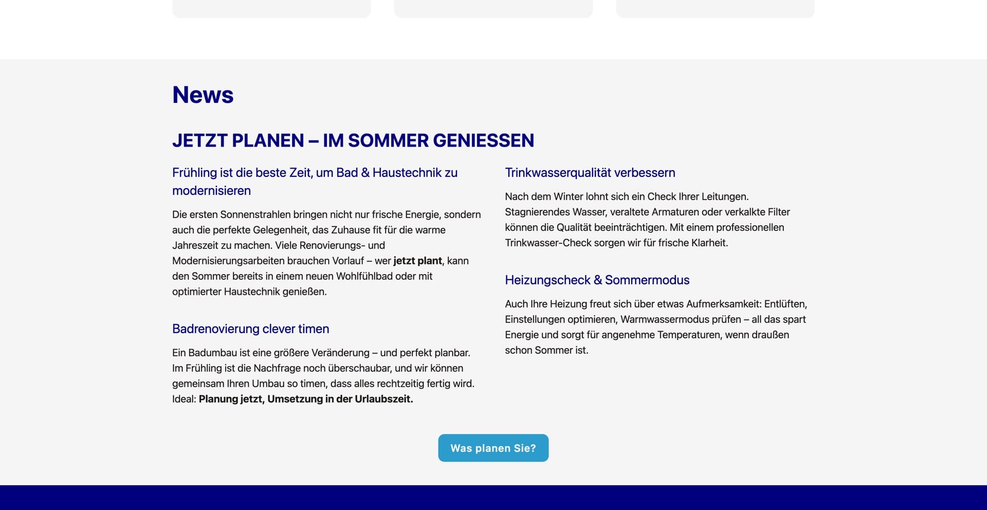Ausschnitt 3 von 4 der Website von Kowal SHK, Rhein-Sieg-Kreis