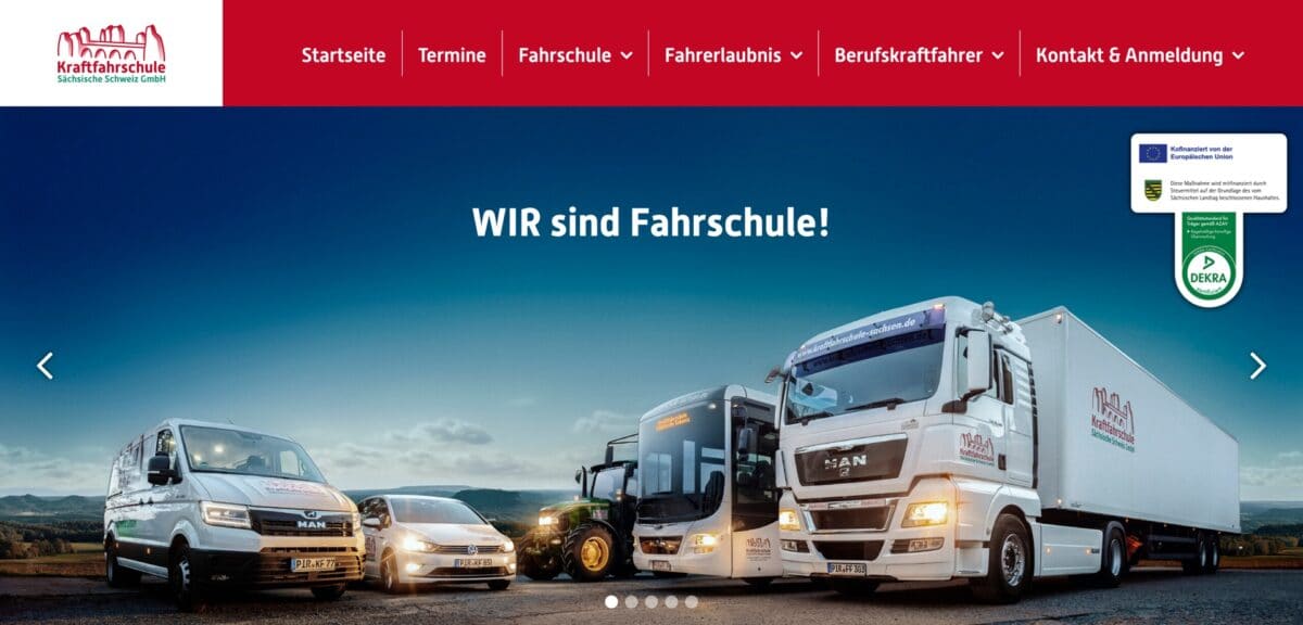 Screenshot der Website