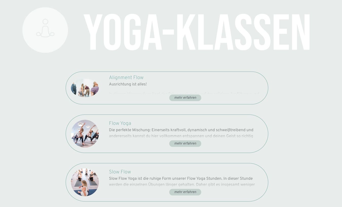 Ausschnitt 6 von 6 der Website von Yogaschule Flensburg, Flensburg