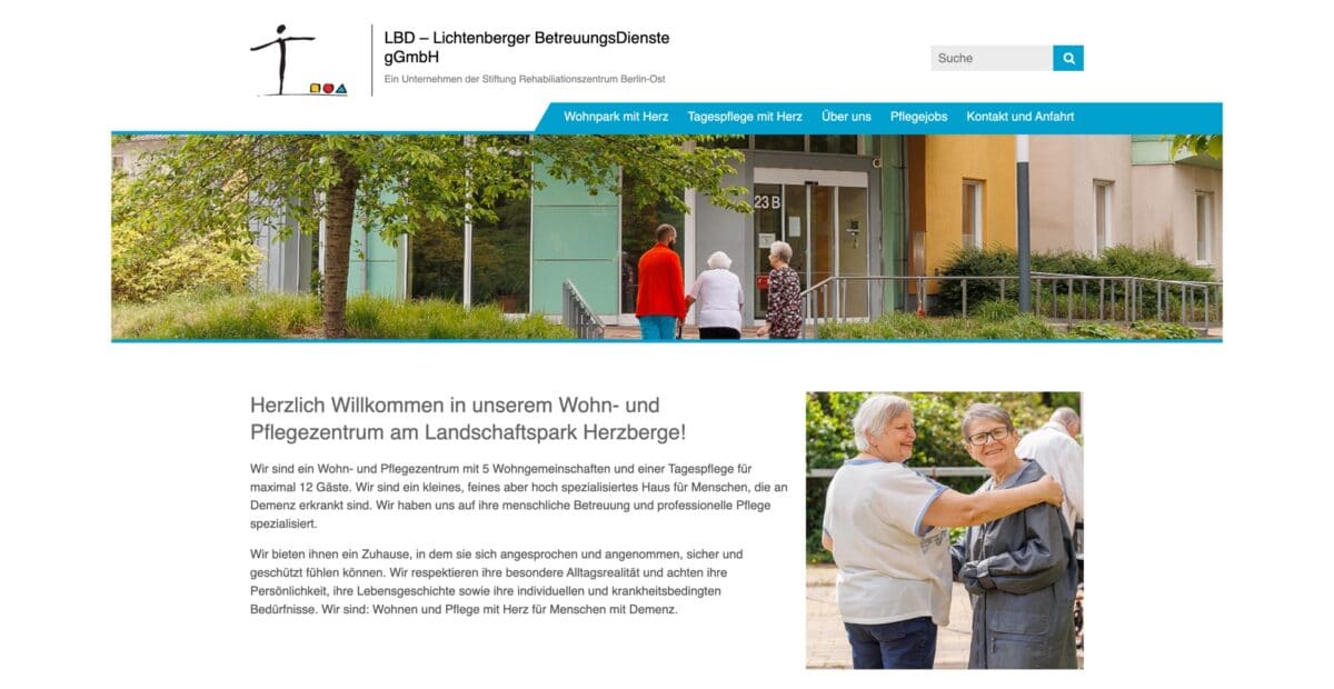 Screenshot der Website