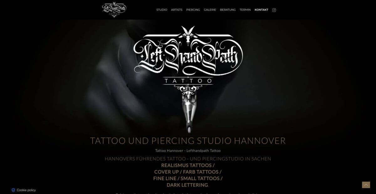Screenshot der Website