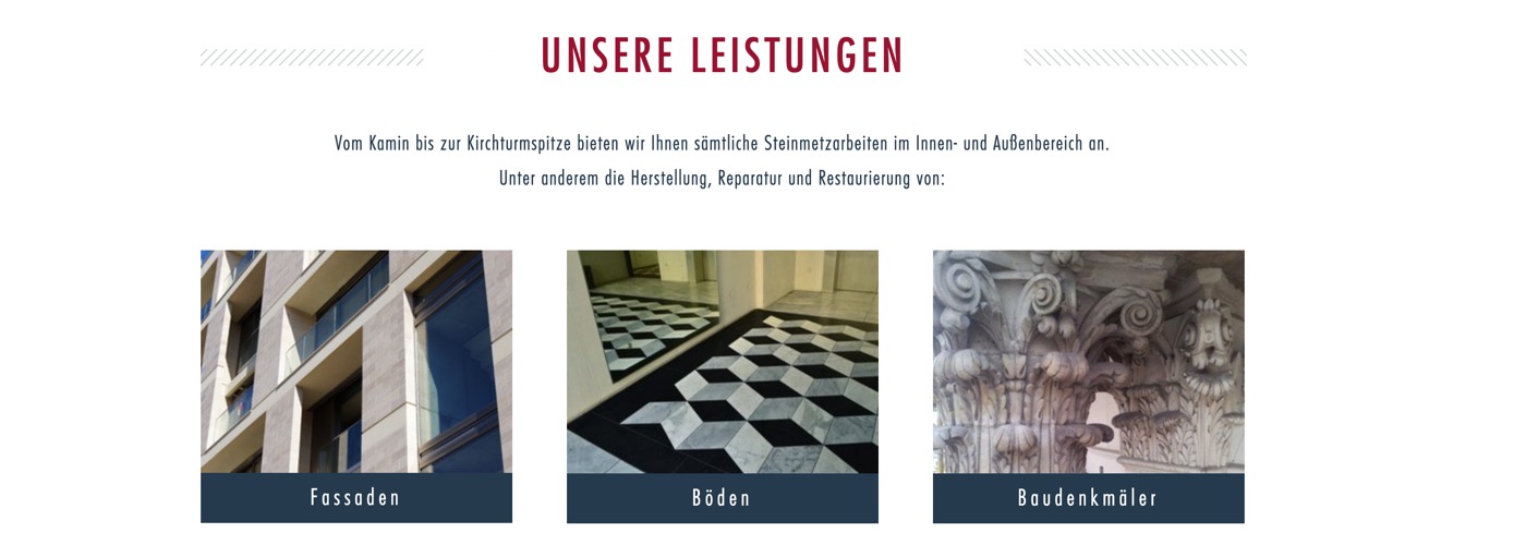 Ausschnitt 2 von 5 der Website von Gebauer Steinmetzarbeiten, Berlin