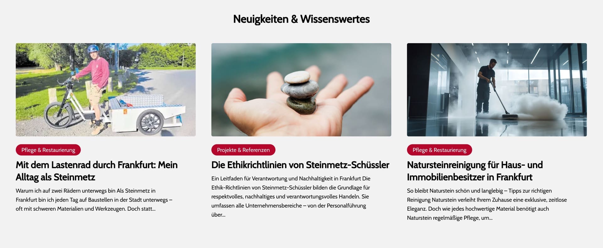 Ausschnitt 4 von 6 der Website von Steinmetz-Schüssler, Frankfurt am Main