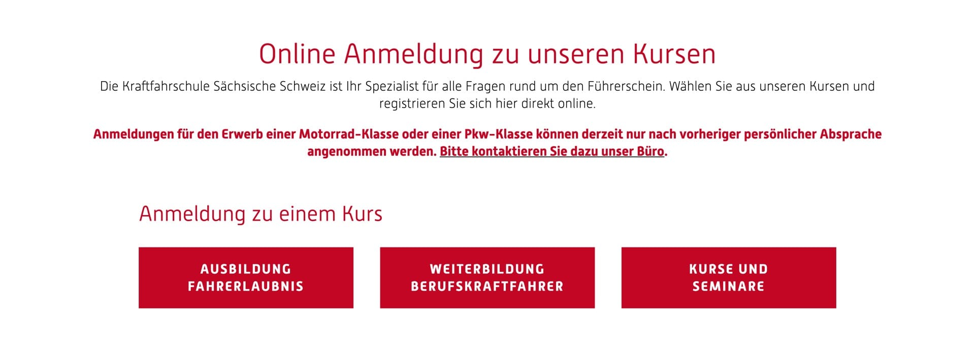 Ausschnitt 5 von 6 der Website von Kraftfahrschule Sächsische Schweiz, Landkreis Sächsische Schweiz-Osterzgebirge