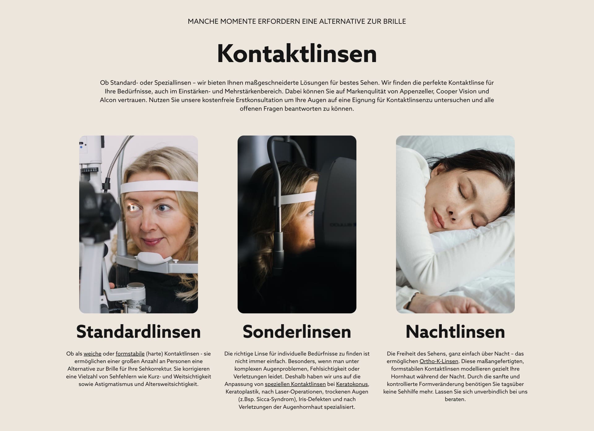 Ausschnitt 6 von 6 der Website von Optik Dunkel, Dresden