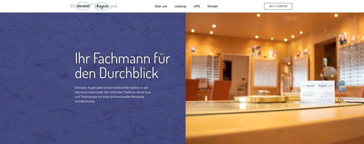 Screenshot der Website