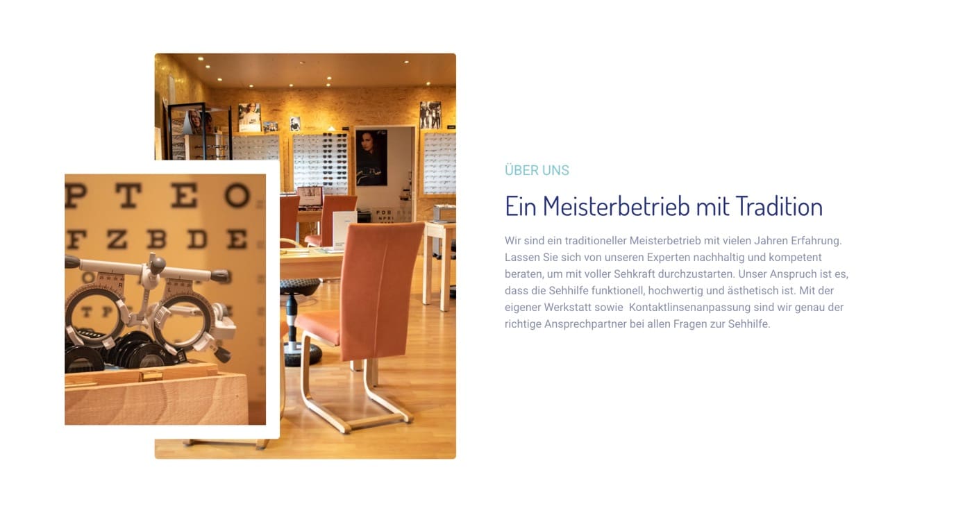 Ausschnitt 2 von 5 der Website von Ehrmann Augenoptik, Hannover