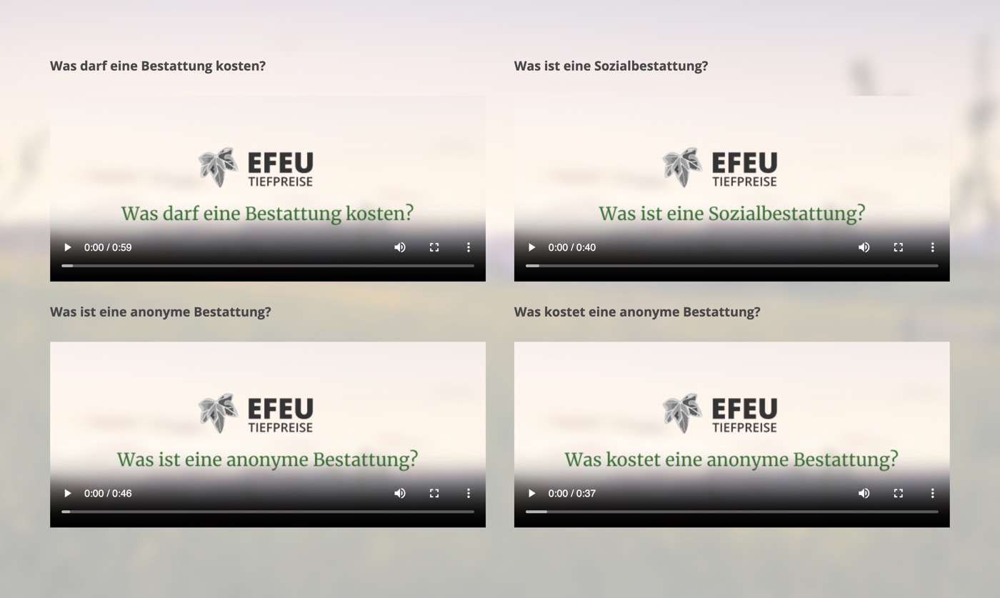 Ausschnitt 3 von 6 der Website von Bestattungen Efeu, Essen