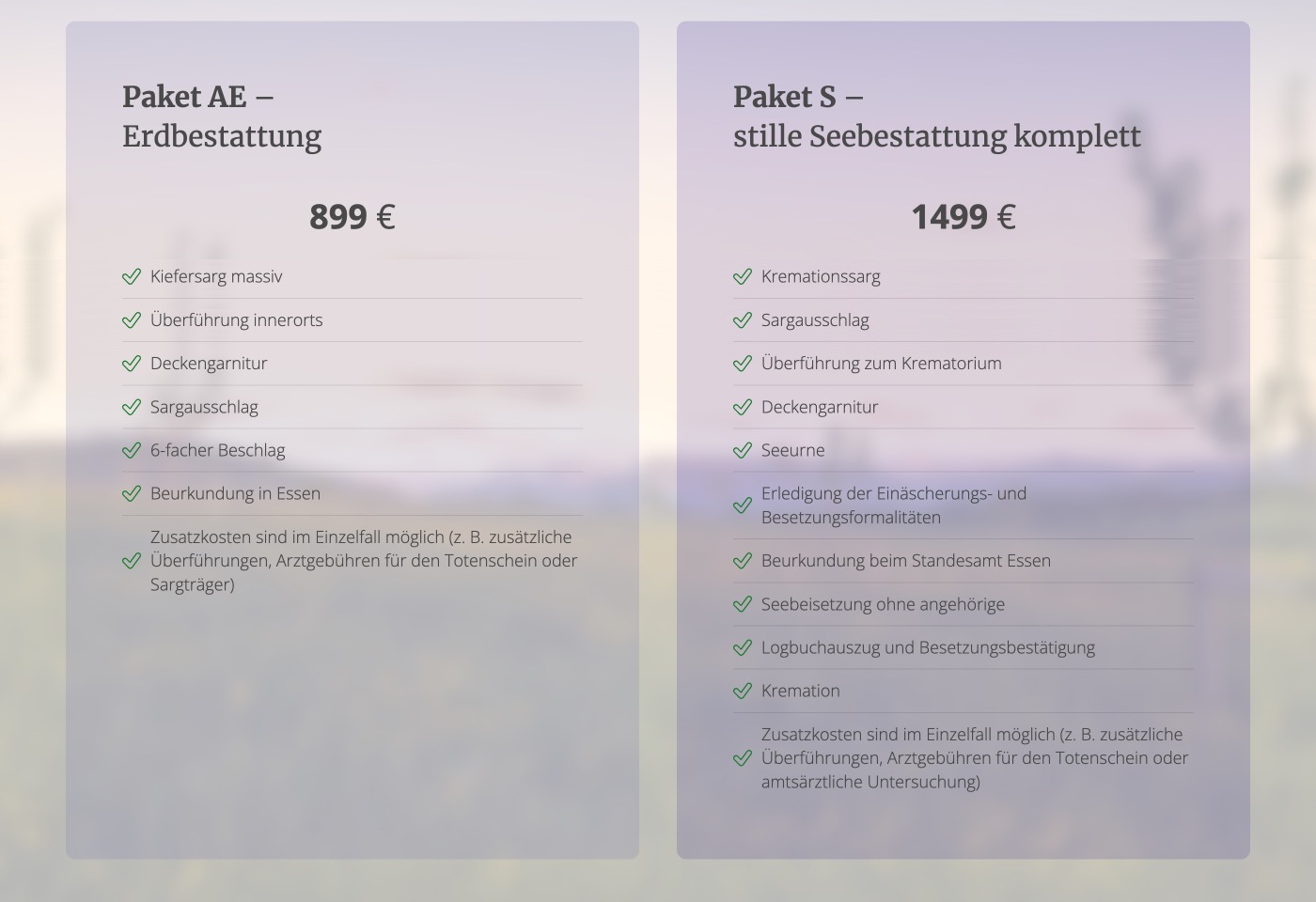 Ausschnitt 6 von 6 der Website von Bestattungen Efeu, Essen