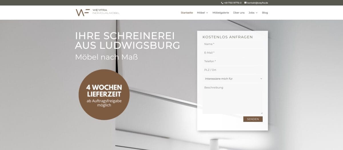 Screenshot der Website