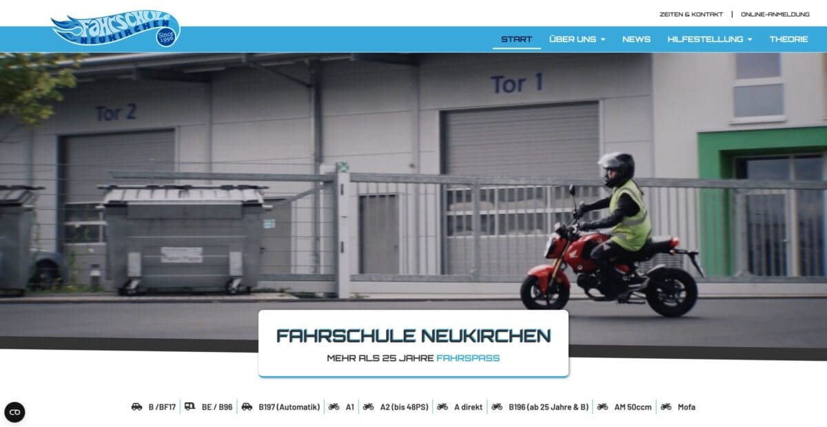 Screenshot der Website